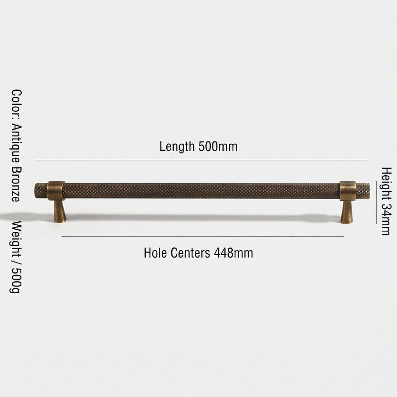 A Hometouch cabinet pull crafted in antique brass with a smooth cylindrical form, suitable for furniture hardware applications requiring durable and timeless design elements.