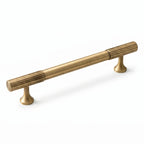 A Hometouch rectangular cabinet pull in a brass gold finish, isolated on a white background, shown as a product photography asset for furniture hardware or interior design applications.