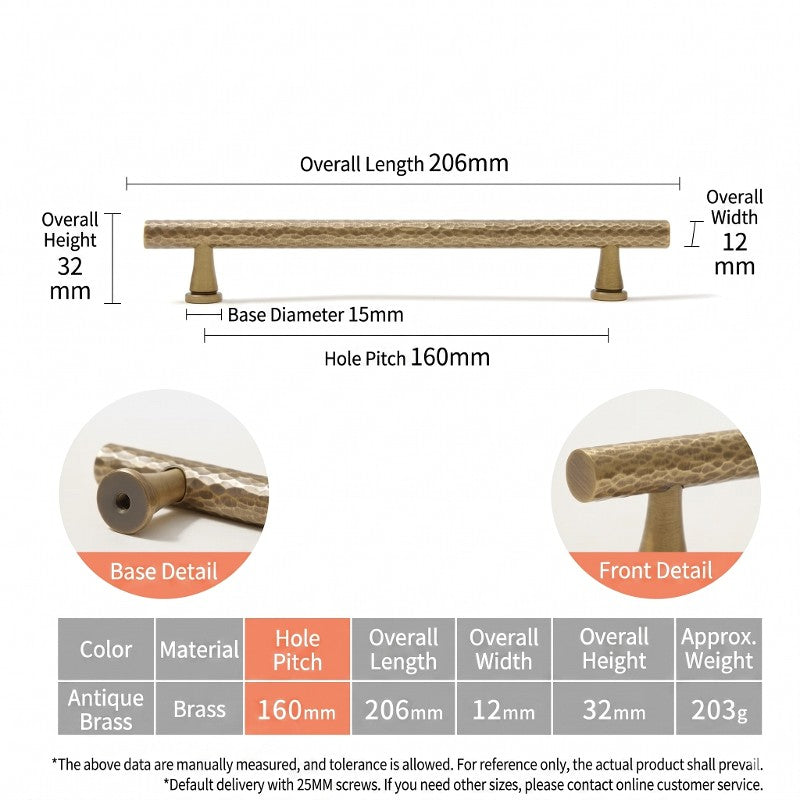 A dimensioned technical drawing of the Hometouch cabinet handle featuring precise engineering measurements and geometric annotations for manufacturing specifications and quality control in hardware production.