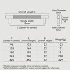 A dimensioned engineering diagram illustrating the structural specifications and geometric measurements of the Hometouch handle product assembly for manufacturing documentation and technical reference.