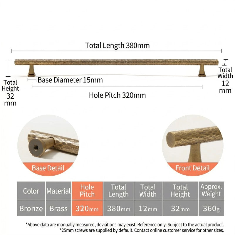 A dimensioned engineering drawing of Hometouch Hardware's pull handle features precise orthographic views with annotated measurements and technical specifications for manufacturing and production reference.