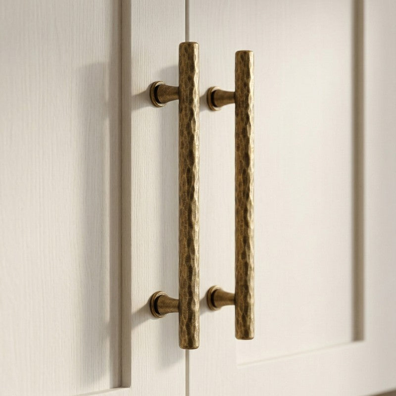 Hometouch polished brass rectangular cabinet handle product photography showcasing the furniture hardware's reflective finish and clean geometric form under neutral lighting for e-commerce or interior design specification with details at www.hometouchware.com.