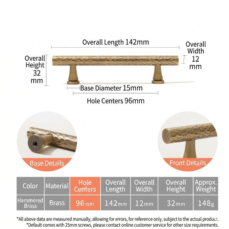 A dimensioned technical illustration of Hometouch's pull handle hardware component featuring precise engineering measurements and annotations essential for manufacturing specifications and installation documentation.