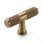 A Hometouch long bar cabinet pull in brushed brass finish, shown on a transparent background as a square product catalog image for hardware e-commerce or interior design specification.