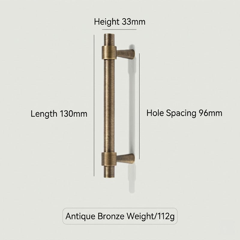 Hometouch's curved cabinet pull in warm brass finish features the hardware's ergonomic shape and metallic texture for modern kitchen cabinetry or furniture design applications.