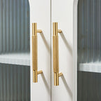 Hometouch's polished brass oval cabinet pull features a smooth metallic finish designed for contemporary cabinetry and furniture hardware applications.