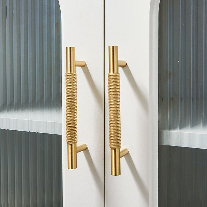 Hometouch's polished brass oval cabinet pull features a smooth metallic finish designed for contemporary cabinetry and furniture hardware applications.