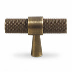 Hometouch hardware handle knobs feature a brushed brass finish in a modern minimalist style for kitchen cabinet applications, showcasing clean geometric forms under neutral lighting as seen at www.hometouchware.com.