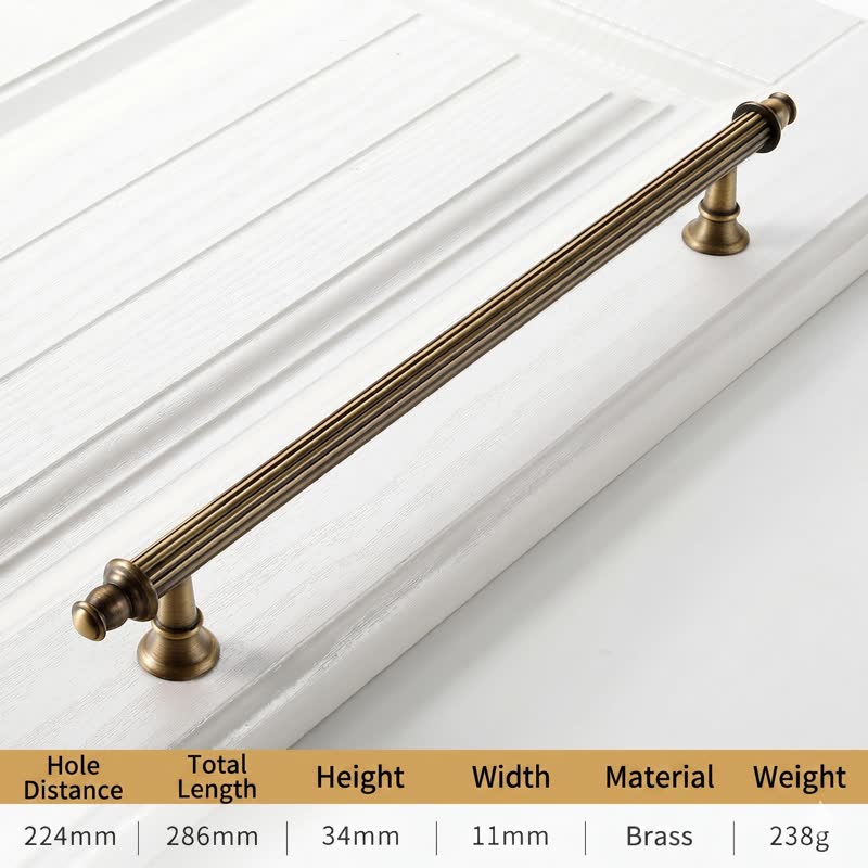 A textured, sleek brass long bar pull for wardrobes and cabinets, featuring a classic European design by HomeTouch—ideal for modern minimalist interiors.